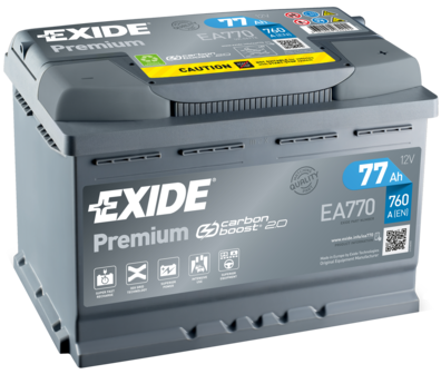 Стартов Акумулатор EXIDE 12 V 77Ah R+