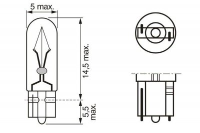 Крушка BOSCH W21/5W 1,2W 12V