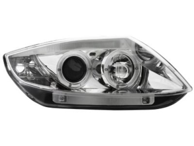 ТУНИНГ ФАРОВЕ И СТОПОВЕ ЗА BMW Кристални фарове  Angel Eyes BMW Z4  (03-09) - CCFL хром