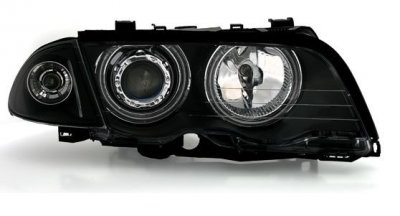 ТУНИНГ ФАРОВЕ И СТОПОВЕ ЗА BMW Кристални фарове за BMW E46 седан (1998-2001) - черни с CCFL