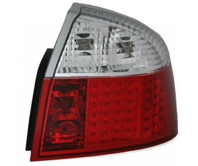 Диодни стопове  AUDI A4  (01-04) - червени / хром