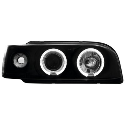 ТУНИНГ ФАРОВЕ И СТОПОВЕ ЗА VOLVO Кристални фарове ANGEL EYES VOLVO 850 (92-97)- черни