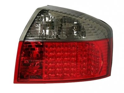 ТУНИНГ ФАРОВЕ И СТОПОВЕ Диодни стопове  AUDI A4  (01-04) - червени / опушен хром