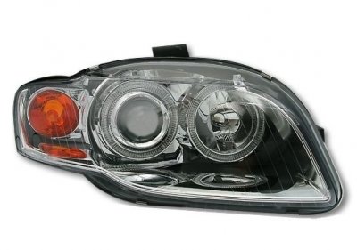 ТУНИНГ ФАРОВЕ И СТОПОВЕ ЗА AUDI Кристални фарове за Audi A4 (2004-2008) - хром