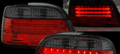 ТУНИНГ ФАРОВЕ И СТОПОВЕ ЗА BMW Диодни стопове с 3 светещи ленти BMW E38  (1994-2001) - черен хром