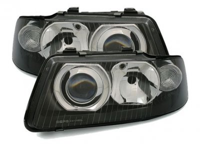 ТУНИНГ ФАРОВЕ И СТОПОВЕ ЗА AUDI Кристални фарове за Audi A3 (2000-2003) - черни