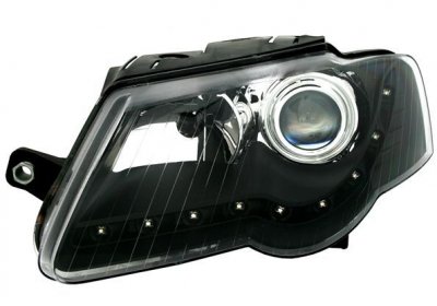 ТУНИНГ ФАРОВЕ И СТОПОВЕ Кристални фарове  DAYLINE VW PASSAT  3C  (05+)  - черни