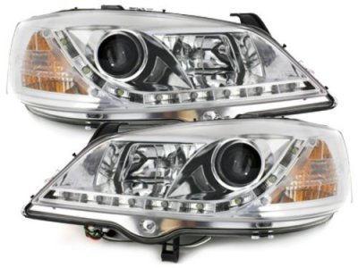 ТУНИНГ ФАРОВЕ И СТОПОВЕ ЗА OPEL Кристални фарове OPEL ASTRA G (1998-2004) - хром