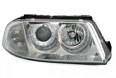 ТУНИНГ ФАРОВЕ И СТОПОВЕ Кристални фарове  Angel Eyes VW PASSAT  B5.5 (01-05)  - хром