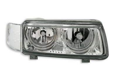 ТУНИНГ ФАРОВЕ И СТОПОВЕ Кристални фарове  Angel Eyes VW PASSAT  B4 (1993-1996)  - хром
