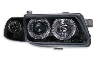 ТУНИНГ ФАРОВЕ И СТОПОВЕ Кристални фарове  Angel Eyes OPEL ASTRA F (1991-1999) - черни