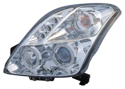 ТУНИНГ ФАРОВЕ И СТОПОВЕ ЗА SUZUKI Кристални фарове  SUZUKI SWIFT (2005-2010)- хром 