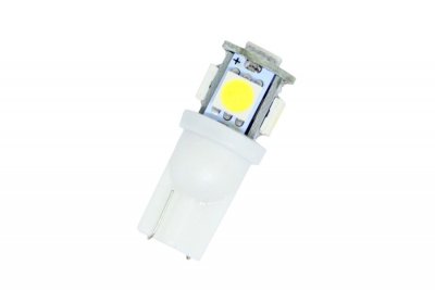 ЛЕД КРУШКИ ЗА КОЛИ Лед крушки тип T10 с 5 SMD диода 5000K