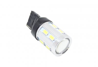 ЛЕД КРУШКИ ЗА КОЛИ Диодна крушка тип T20 CANBUS с 16 SMD диода и лупа 5630 единична светлина оранжева