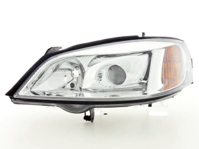ТУНИНГ ФАРОВЕ И СТОПОВЕ ЗА OPEL Кристални фарове OPEL ASTRA G (1998-2004) - хром