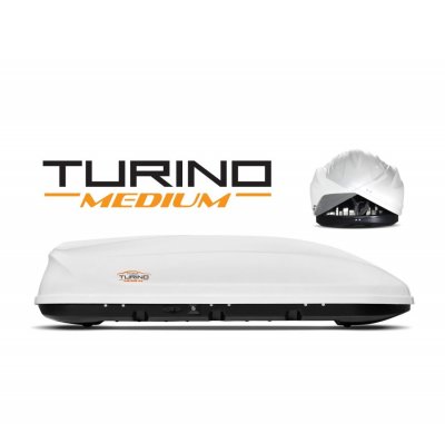 АВТОБОКС Автобокс Turino Medium 191x79x46cm с двустранно отваряне с ключ, 460 литра - бял