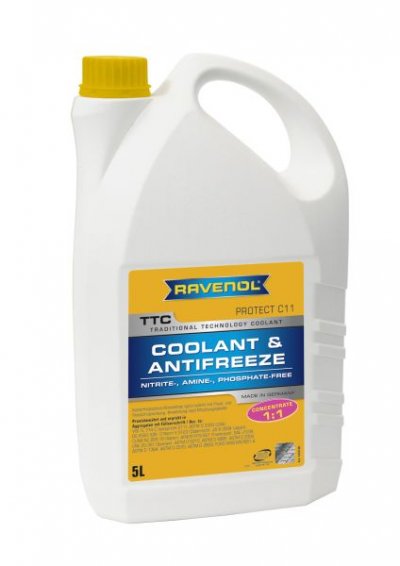 Течности RAVENOL TTC Антифриз концентрат G11 Жълт -37 °C 5L